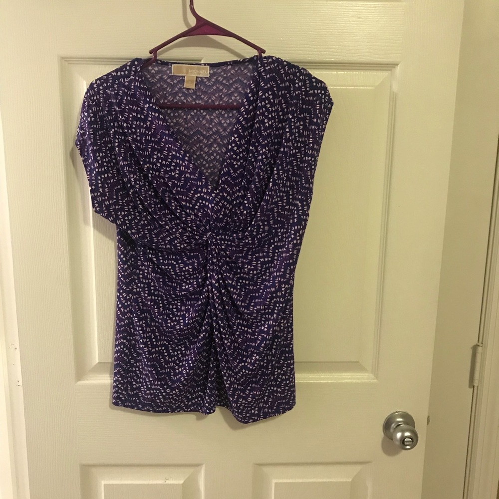 Purple Michael Kors twist v neck top